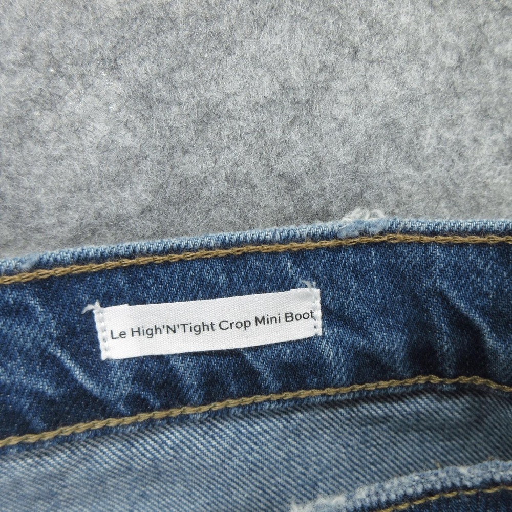 Frame Jeans Womens 33 Blue Le High N Tight Crop Mini Boot High Rise Raw Hem New - Picture 6 of 16